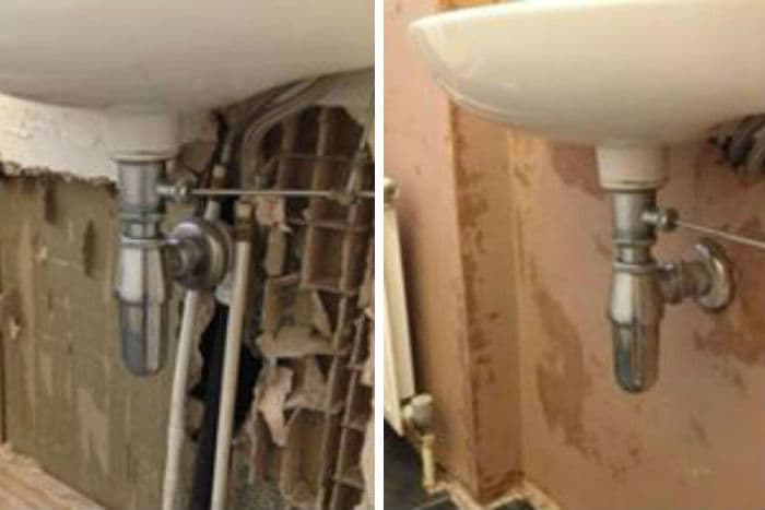 Completed plaster repair in Lowestoft – seamless finish